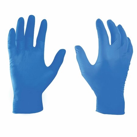 GE Safety Gloves, 4 mil Palm, Nitrile, Powder-Free, M, Blue GG600M